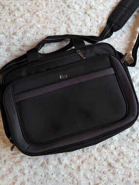 Solo Checkpoint Multi Compartment Travel Nylon Black Slim Briefcase Trolley